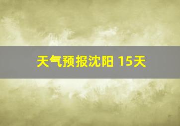 天气预报沈阳 15天